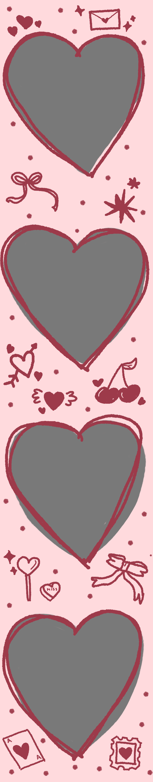 Pink hearts strip